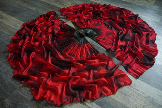 Black Bamboo Infernal Rose - Queen Size Half Moon Practice Fans