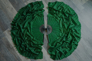 Emerald - Queen Size Half Moon Practice Fans