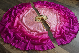 Hibiscus - Queen Size Half Moon Practice Fans