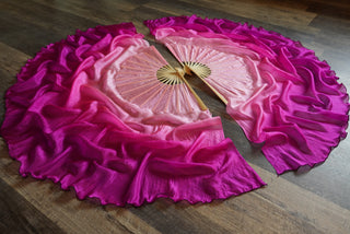 Hibiscus - Queen Size Half Moon Practice Fans - DISCOUNT
