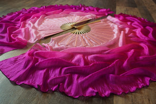 Hibiscus - Queen Size Half Moon Practice Fans - DISCOUNT