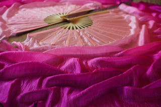 Hibiscus - Queen Size Half Moon Practice Fans - DISCOUNT