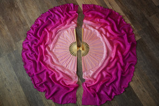 Hibiscus - Queen Size Half Moon Practice Fans - DISCOUNT