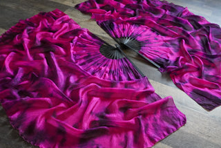 Black Bamboo Vixen - Queen Size Half Moon Practice Fans