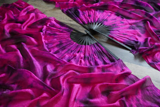Black Bamboo Vixen - Queen Size Half Moon Practice Fans