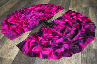 Black Bamboo Vixen - Queen Size Half Moon Practice Fans