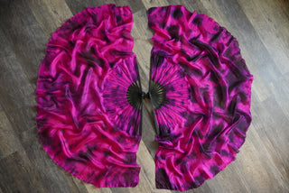 Black Bamboo Vixen - Queen Size Half Moon Practice Fans