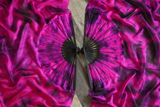 Black Bamboo Vixen - Queen Size Half Moon Practice Fans