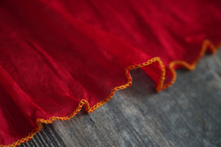 Gold Thread Ruby Dragon - Standard Size Practice Fans