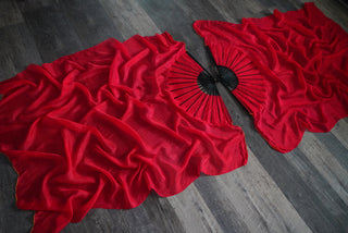 Gold Thread Ruby Dragon - Standard Size Practice Fans