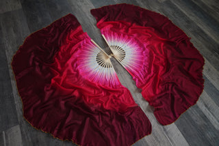 Amanita - Gold Thread - Standard Size Half Moon Practice Fans