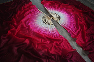 Amanita - Gold Thread - Standard Size Half Moon Practice Fans