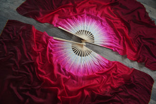 Amanita - Gold Thread - Standard Size Half Moon Practice Fans