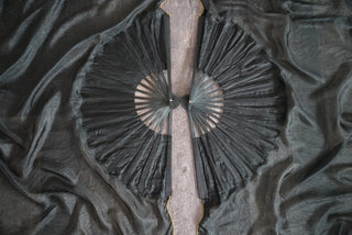Gold Thread Obsidian - Standard Size Practice Fans