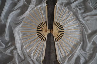 Gold Thread Moonlight White - Standard Size Practice Fans