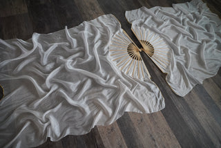 Gold Thread Moonlight White - Standard Size Practice Fans