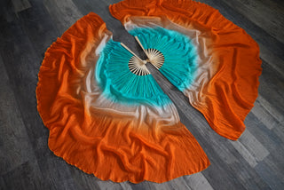 Copper Waves - Standard Size Half Moon Practice Fans