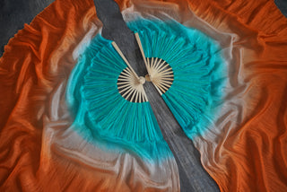 Copper Waves - Standard Size Half Moon Practice Fans