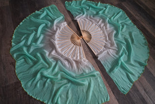 Seafoam - Standard Size Half Moon Practice Fans