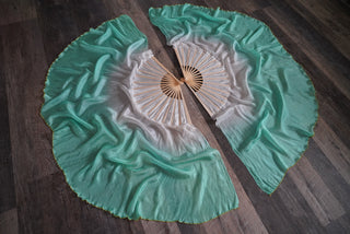 Seafoam - Standard Size Half Moon Practice Fans