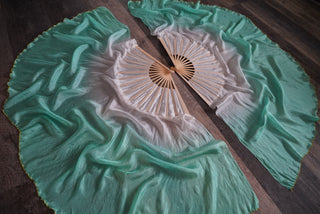 Seafoam - Standard Size Half Moon Practice Fans