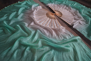 Seafoam - Standard Size Half Moon Practice Fans
