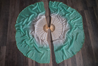 Seafoam - Standard Size Half Moon Practice Fans
