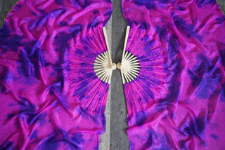 Violet Flame - Queen Size Half Moon Practice Fans