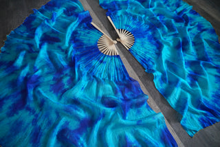 Blue Dream - Standard Size Half Moon Practice Fans