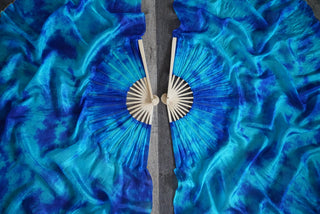 Blue Dream - Standard Size Half Moon Practice Fans