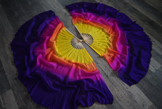 Solar Flare - Gold Thread - Standard Size Half Moon Practice Fans