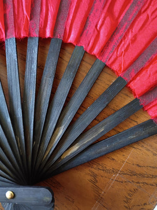 Black Rainbow - Queen Size Practice Fans - DISCOUNT - Black Bamboo Color Defect