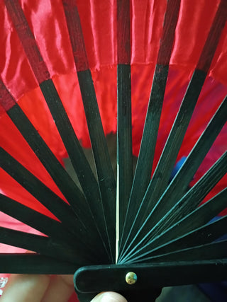 Ruby Dragon - Queen Size Practice Fans - DISCOUNT - black stave color defect