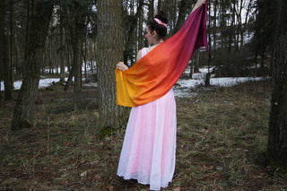 20x70 Inch Voi Veils Pair// Blood Moon // 8mm Silk // poi not included//