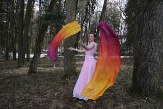 20x70 Inch Voi Veils Pair// Blood Moon // 8mm Silk // poi not included//