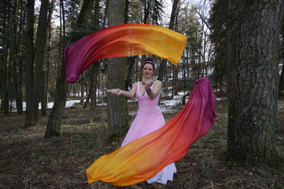 20x70 Inch Voi Veils Pair// Blood Moon // 8mm Silk // poi not included//